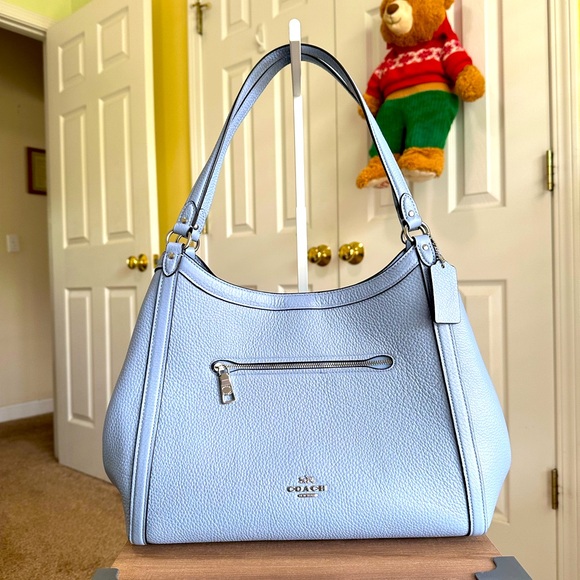 Coach Handbags - Coach Kristy Marble Blue Leather Large Shoulder Bag, New with Tag, #C6231